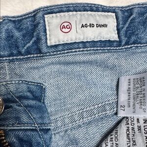Low rise, wide leg Ag Adriano Goldschmied Light Blue Denim Jeans, size 27
